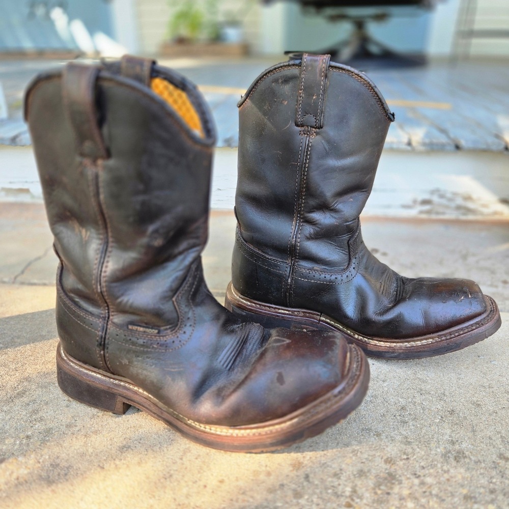 Carolina Boots‎ Waterproof 8 D Mens Brown Pull On Workwear Safety Composite Toe